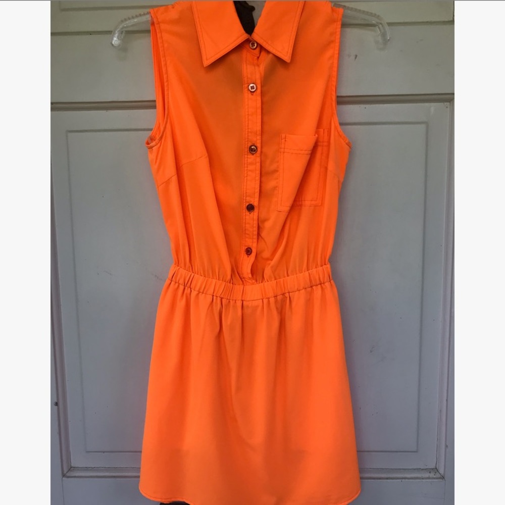 Bright Orange Halter Sun Dress